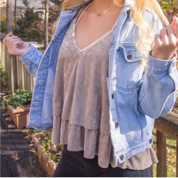 Aerie pink velvet ruffle tank - Picture 5 of 8